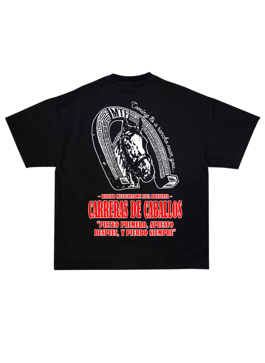 Carreras De Caballos T-shirt  - Black
