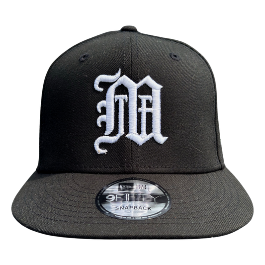 "M" New Era Hat - Black