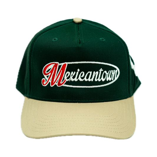 Mexicantown Trucker Hat - GREEN/TAN
