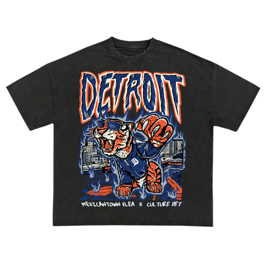 Detroit Baseball T-shirt - Vintage Black
