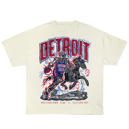 Detroit Basketball T-shirt - Cream