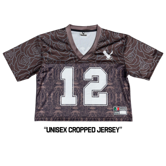 Mi Virgencita Football Jersey - Cropped Brown