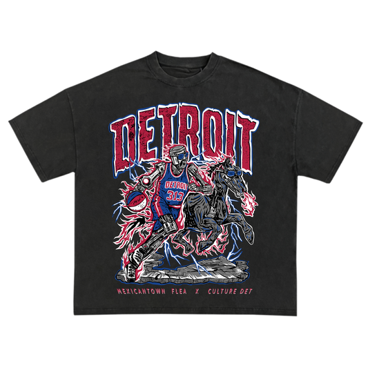 Detroit Basketball T-shirt - Vintage Black
